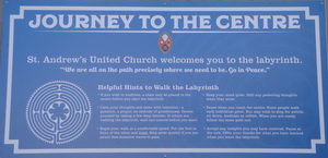 a sign explaining the Labyrinth
